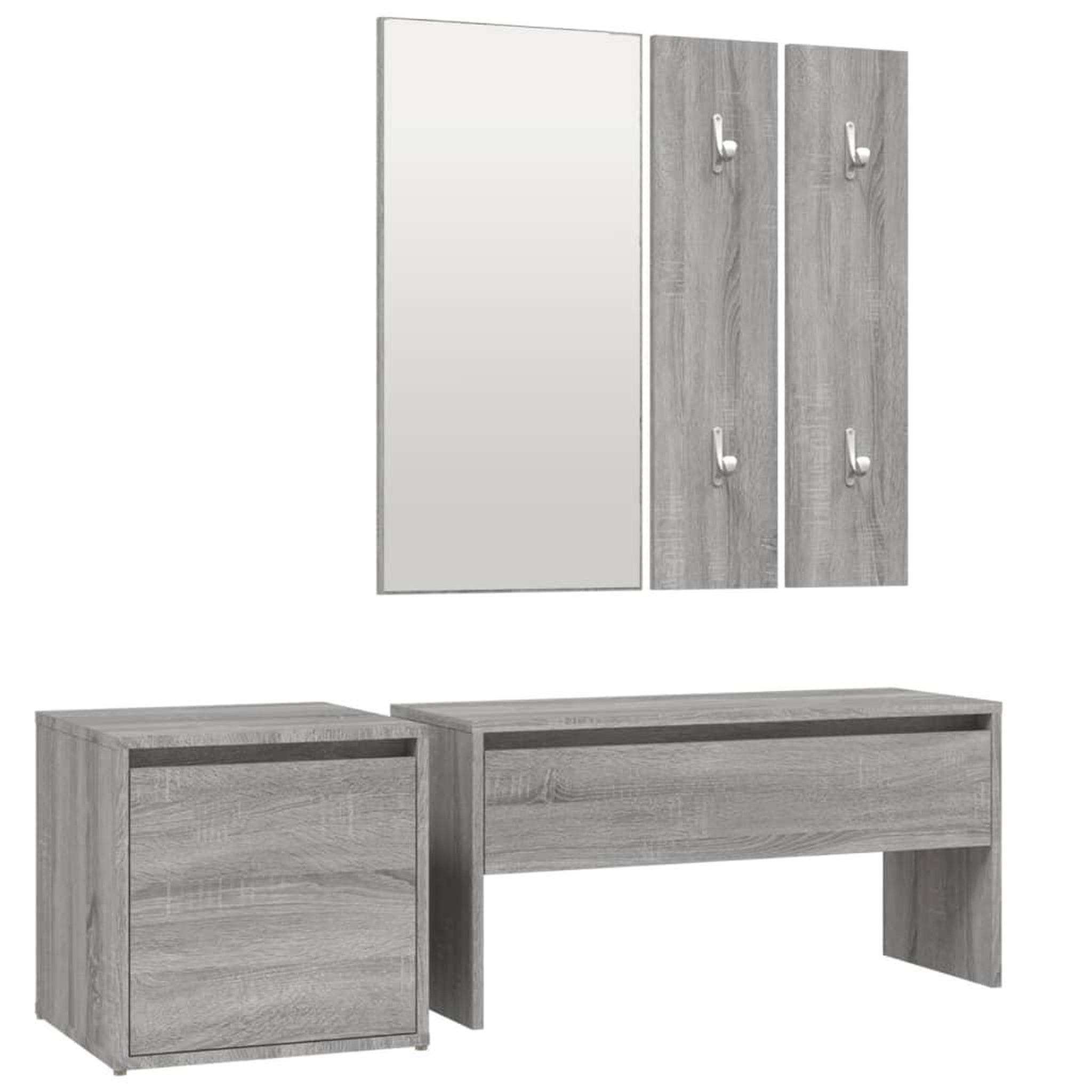 Voir la diapositive 2 : VIDAXL Ensemble de meubles de couloir Sonoma gris Bois d'ingenierie