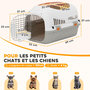 Voir la diapositive 3 : PAWHUT Caisse de transport chat et chien max. 4Kg porte acier gamelle intégrée