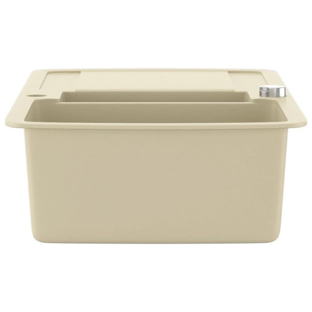 VIDAXL Evier de cuisine Granit Double lavabo Beige
