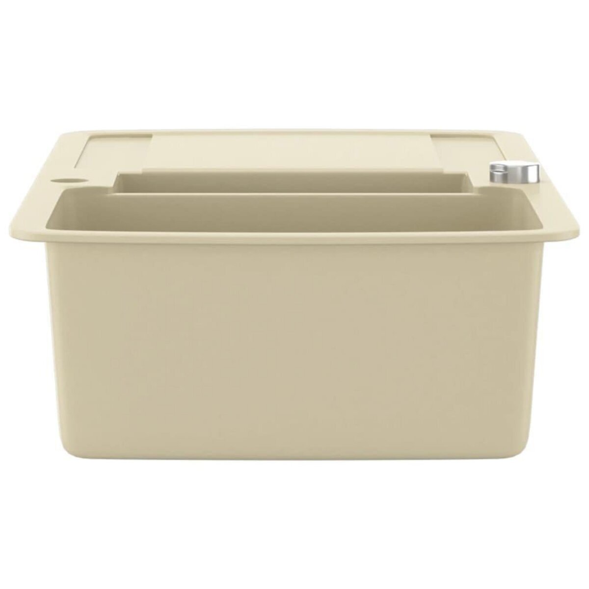 VIDAXL Evier de cuisine Granit Double lavabo Beige