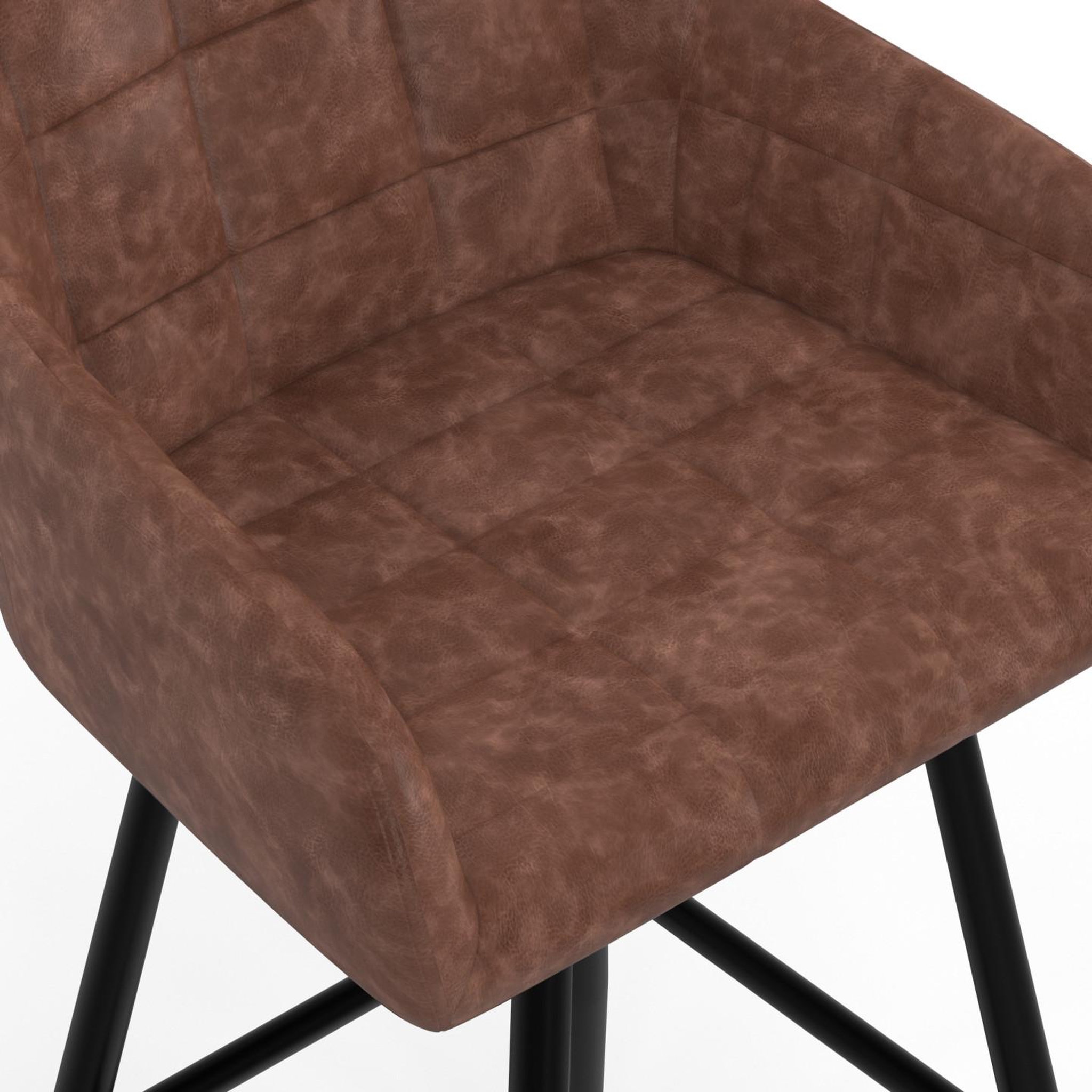 Voir la diapositive 6 : ID MARKET Lot de 4 tabourets de bar mady avec accoudoirs marron vintage