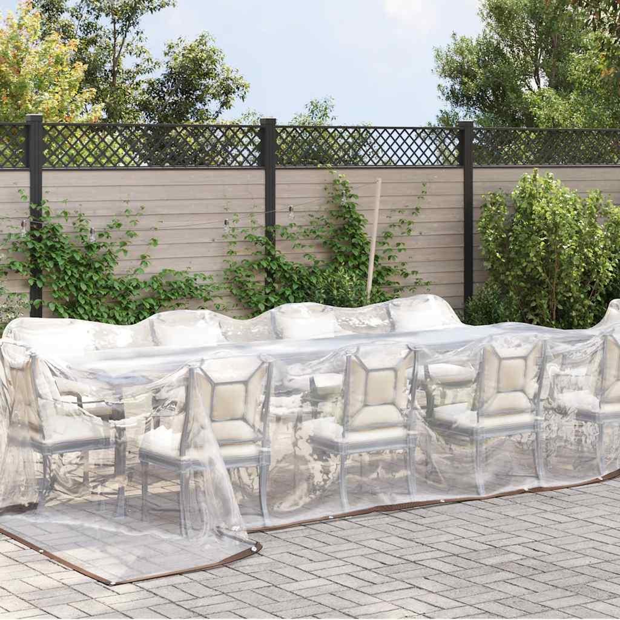 Voir la diapositive 2 : VIDAXL Bache transparente avec œillets 4x6 m polyethylene