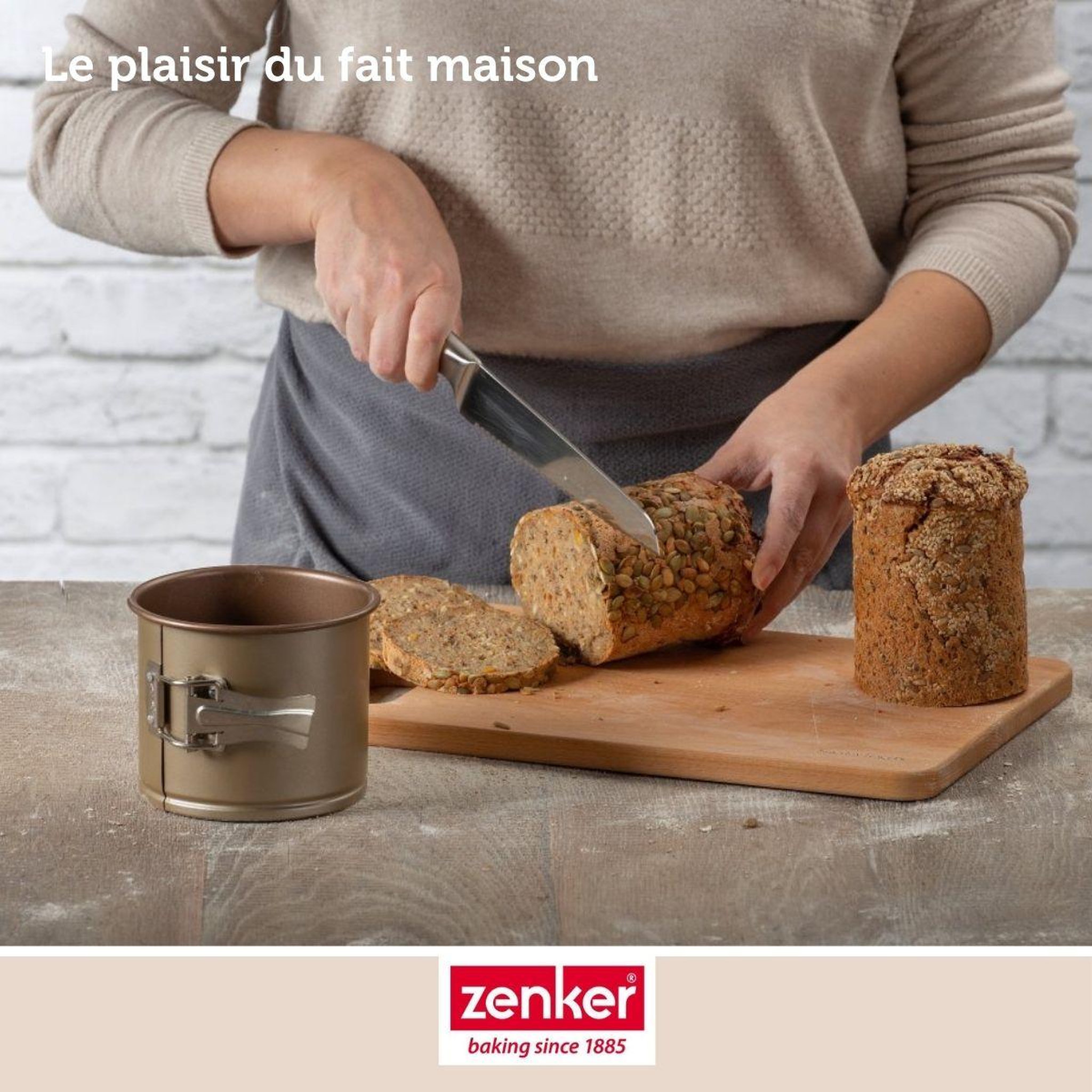 Voir la diapositive 2 : ZENKER Lot de 2 moules à gâteaux 12 cm en acier zenker mojave gold