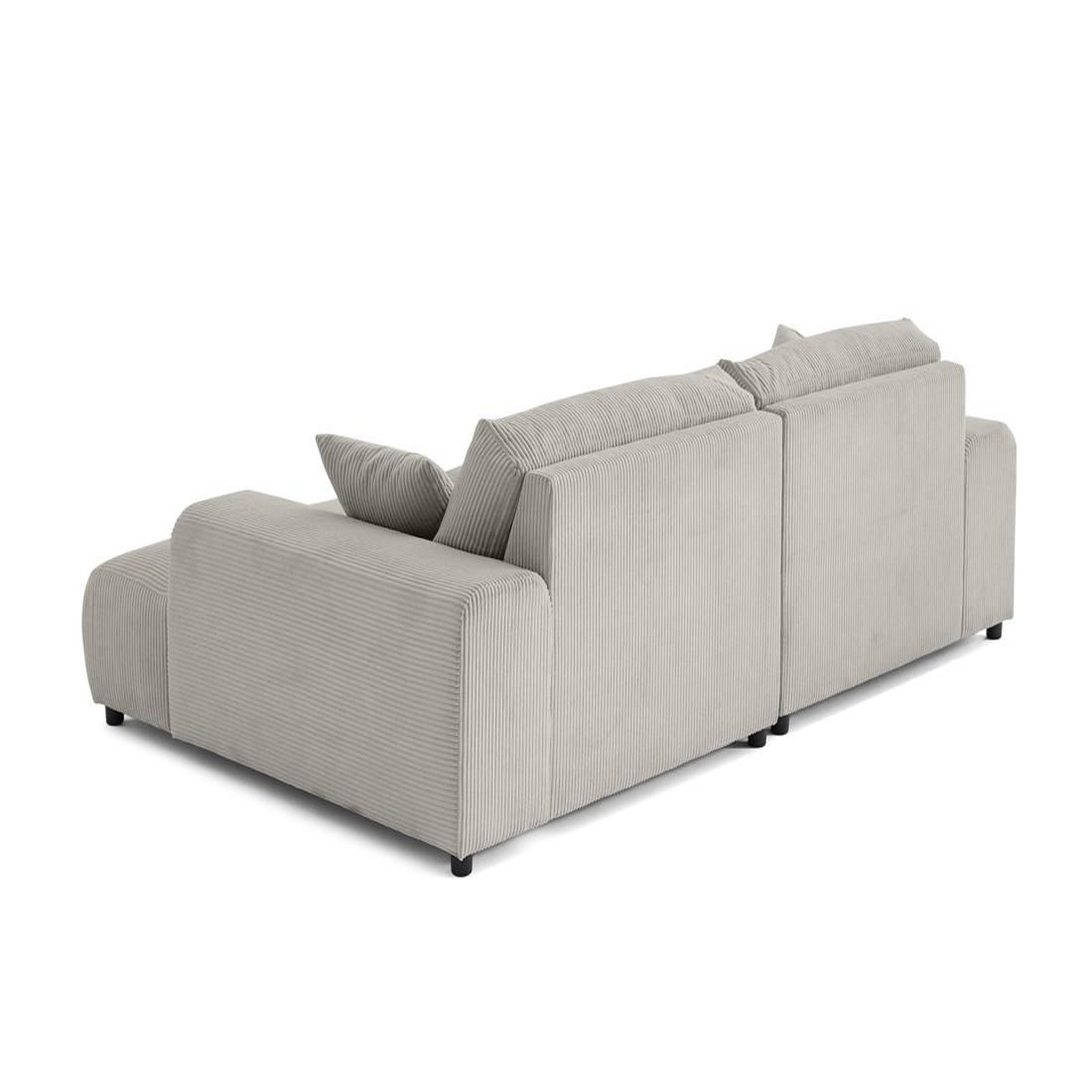Voir la diapositive 5 : LISA DESIGN Garance - canapé droit 4 places double méridienne - assise profonde - en velours côtelé