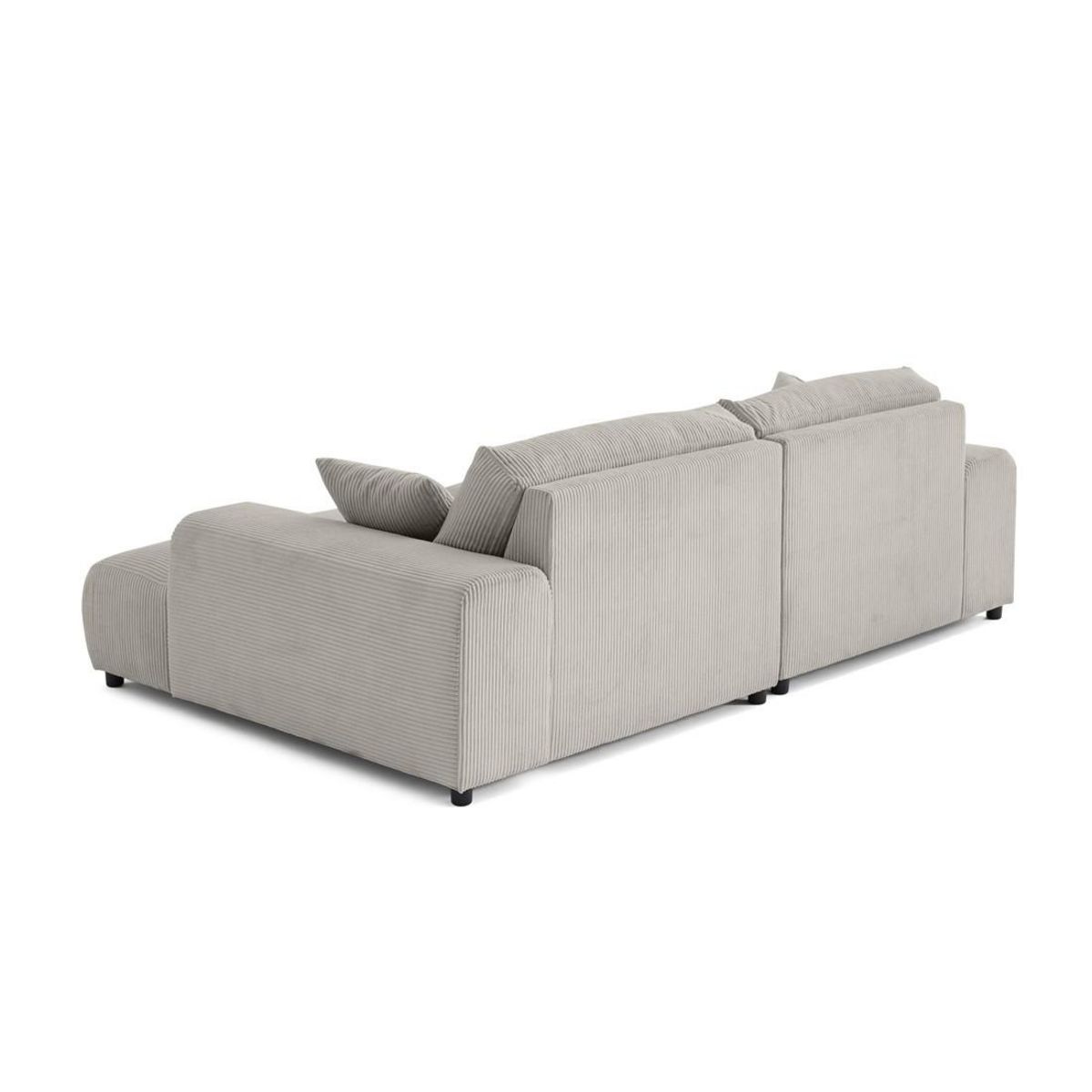 LISA DESIGN Garance - canapé droit 4 places double méridienne - assise profonde - en velours côtelé