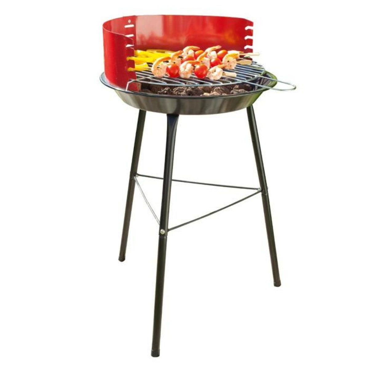 NEKA Barbecue à charbon Corinto - Acier - Rouge