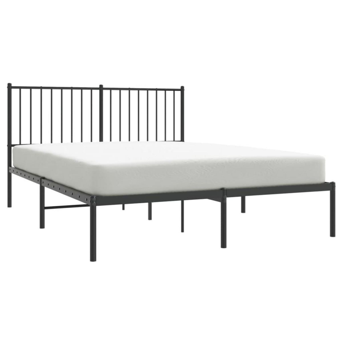 VIDAXL Cadre de lit metal sans matelas avec tete de lit noir 140x200cm
