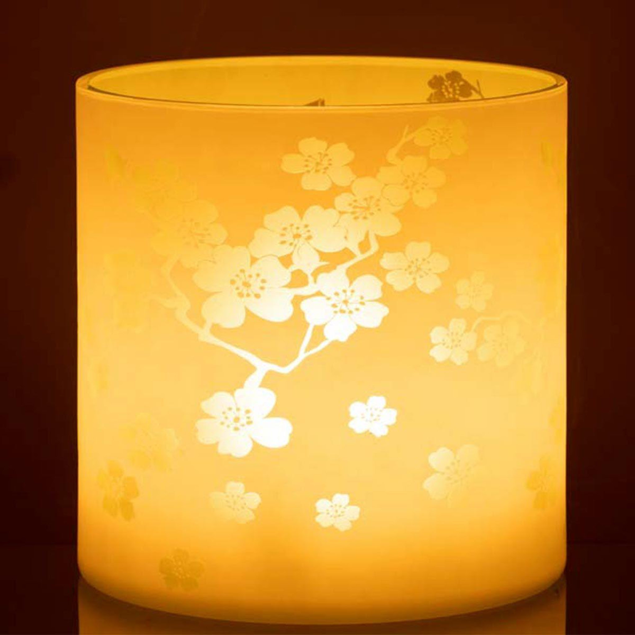 Voir la diapositive 3 : J-LINE Photophore Design en Verre  Fleurs  24cm Vert