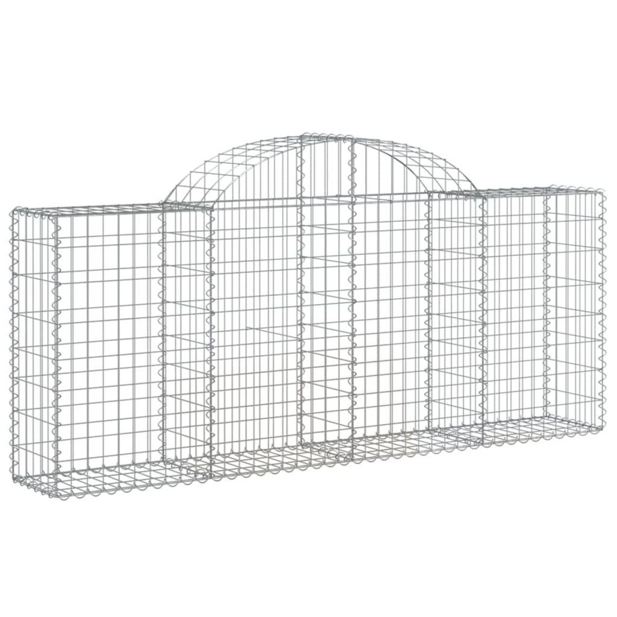 VIDAXL Paniers a gabions arques 15 pcs 200x30x80/100 cm Fer galvanise