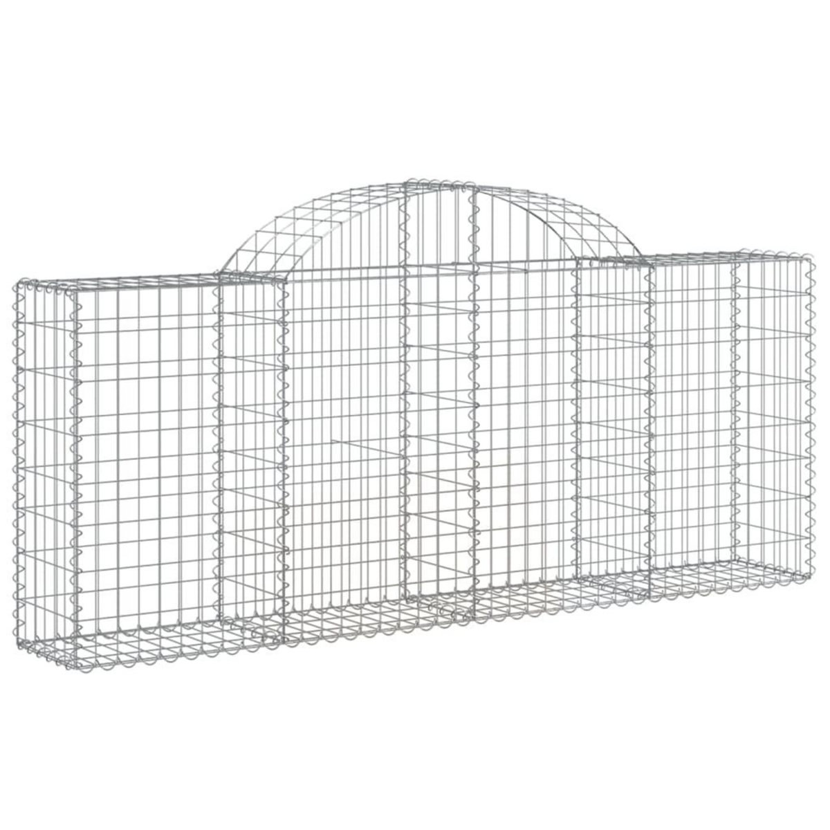 VIDAXL Paniers a gabions arques 15 pcs 200x30x80/100 cm Fer galvanise