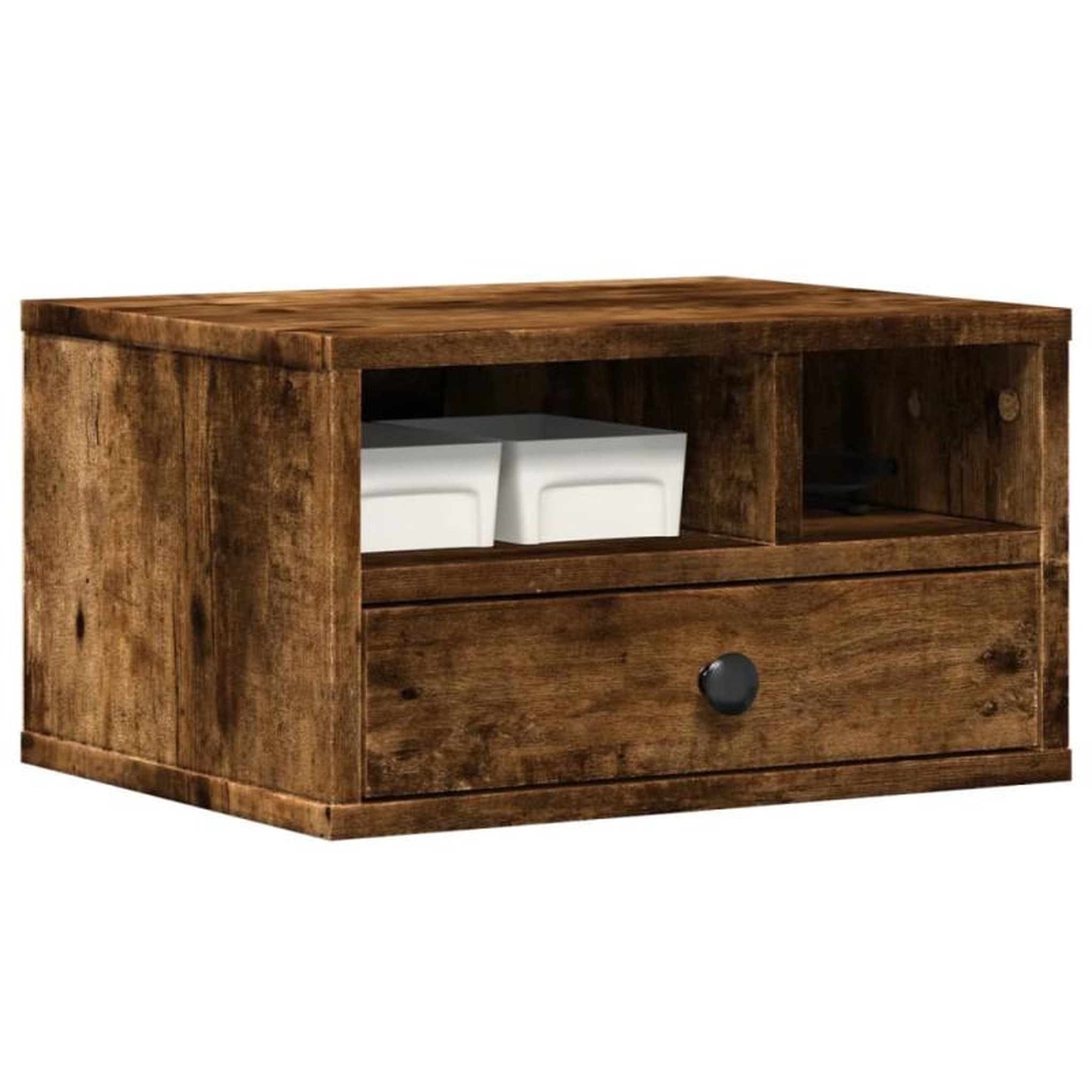 Voir la diapositive 4 : VIDAXL Support d imprimante chêne fumé 40x32x22,5 cm bois d ingénierie