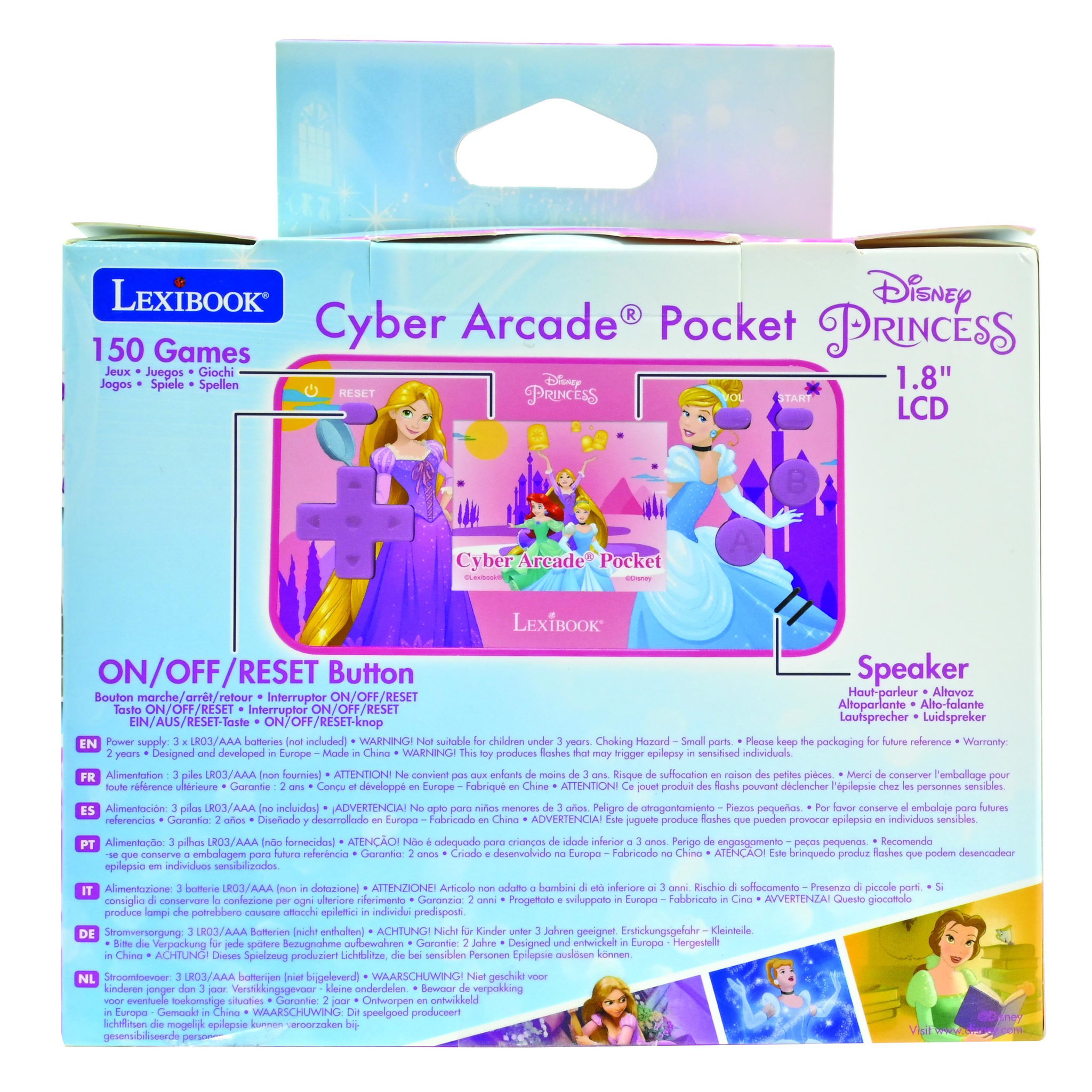 Voir la diapositive 4 : Lexibook Mini Console de jeux portable couleur Disney Princesse Cyber Arcade Pocket