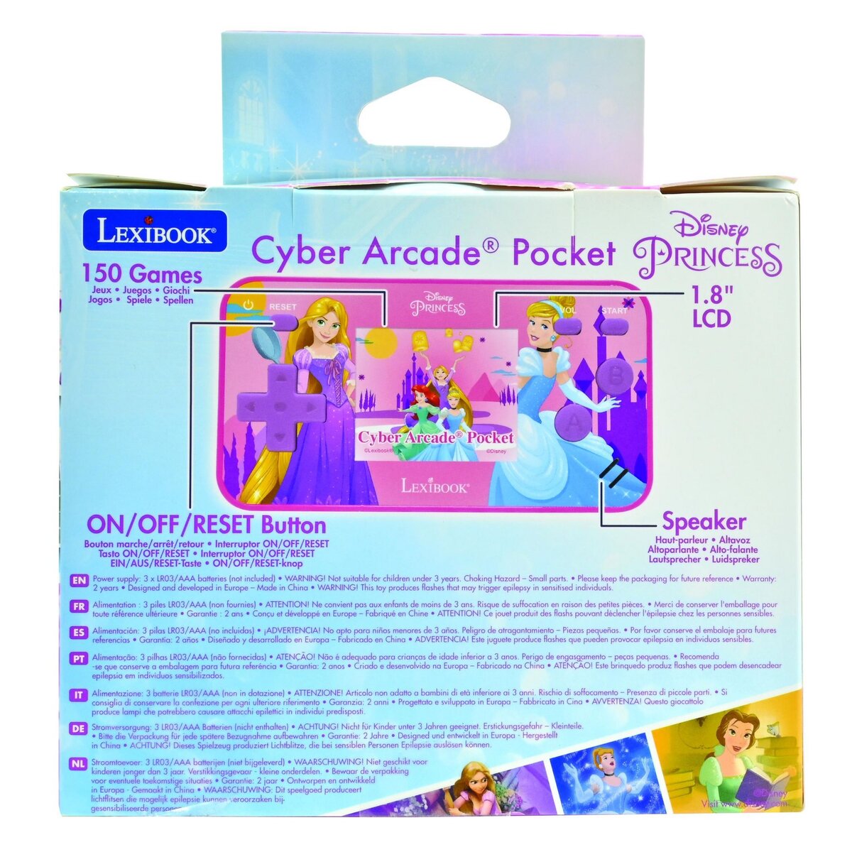 Lexibook Mini Console de jeux portable couleur Disney Princesse Cyber Arcade Pocket