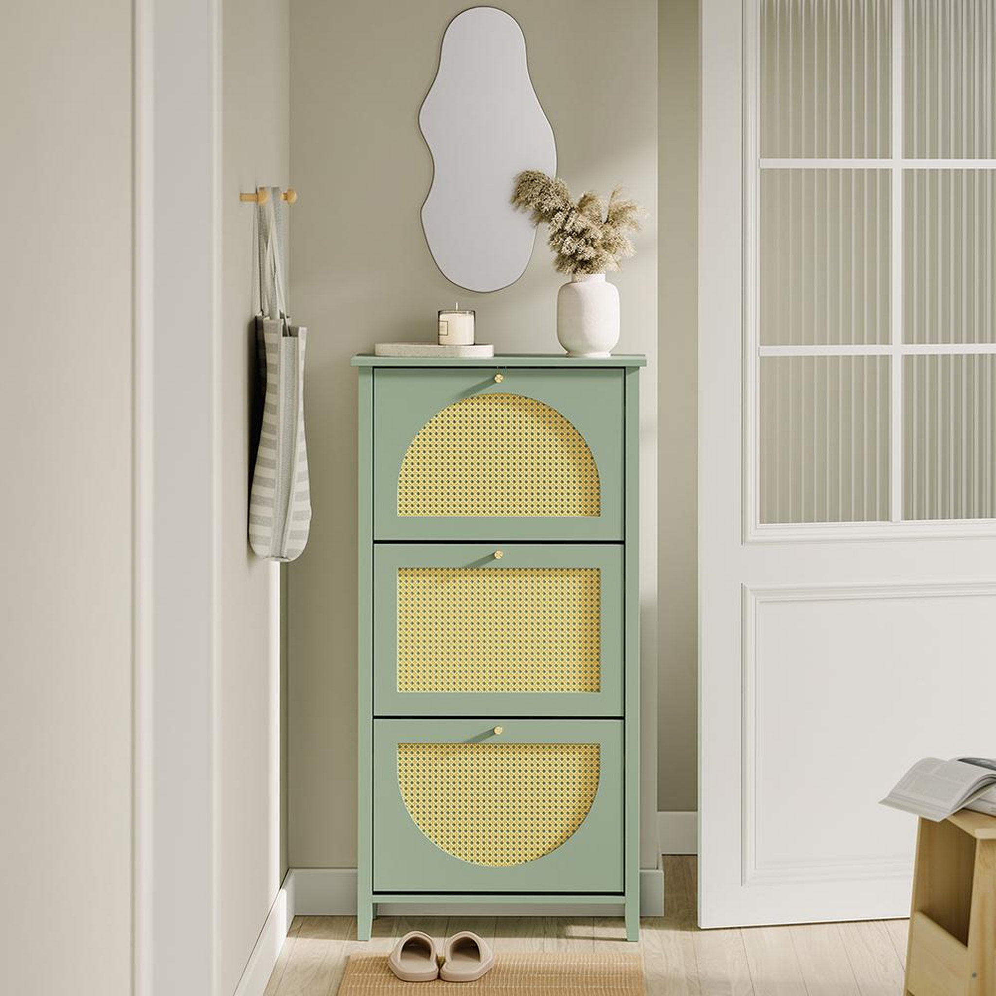 Voir la diapositive 6 : SOBUY Armoire à Chaussures Vert 62x25x121cm FSR222-GR