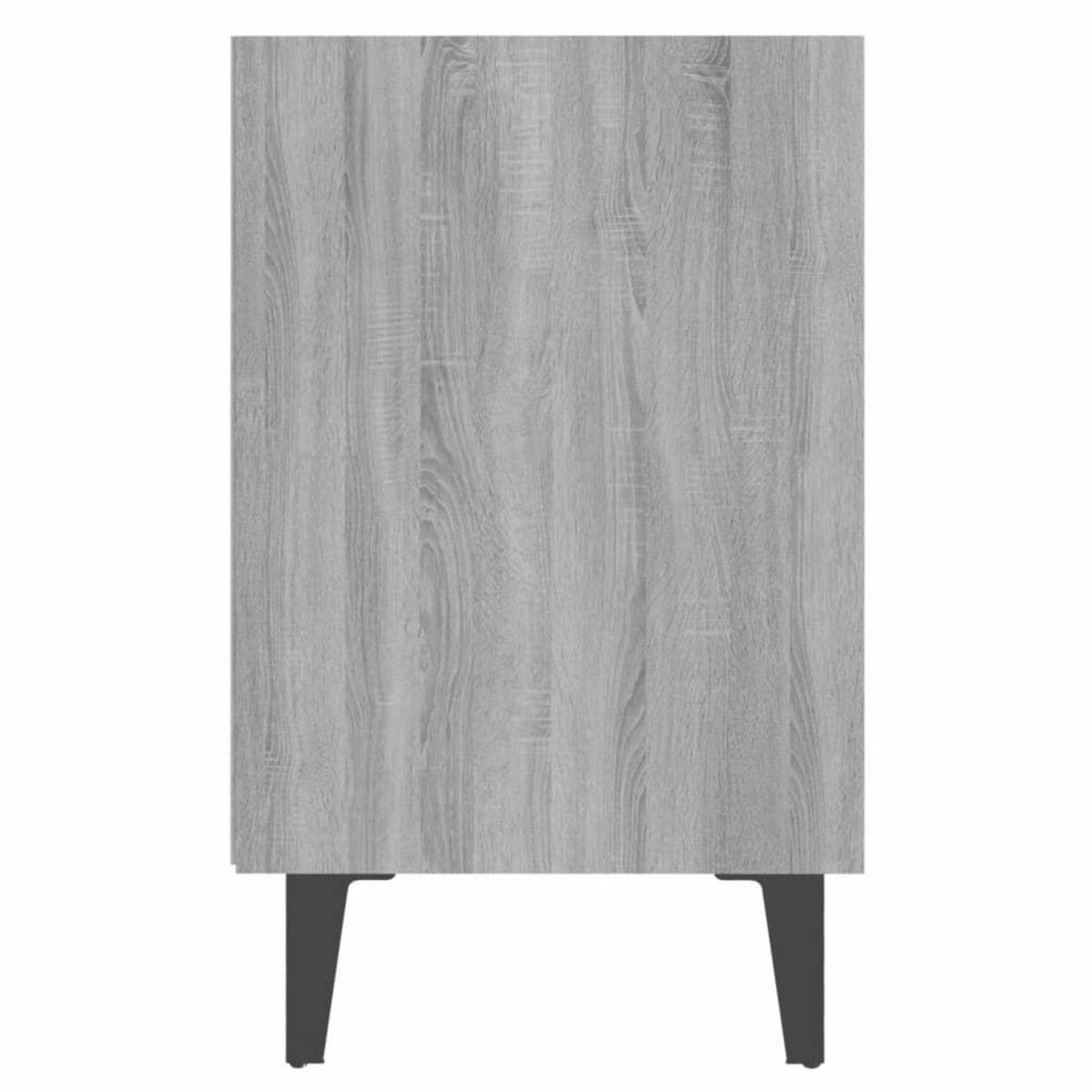 VIDAXL Table de chevet avec pieds en metal Sonoma gris 40x30x50 cm