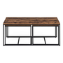 Voir la diapositive 3 : ID MARKET Lot de 3 tables basses gigognes DAYTON 113 cm effet vieilli design industriel