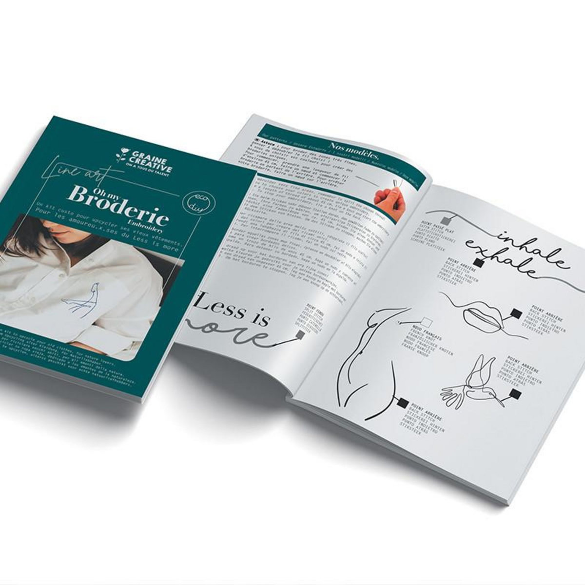 Graine créative Kit de broderie sur vêtement line art