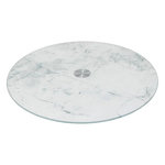 FIVE Plateau Tournant en Verre  Effet Marbre  31cm Blanc