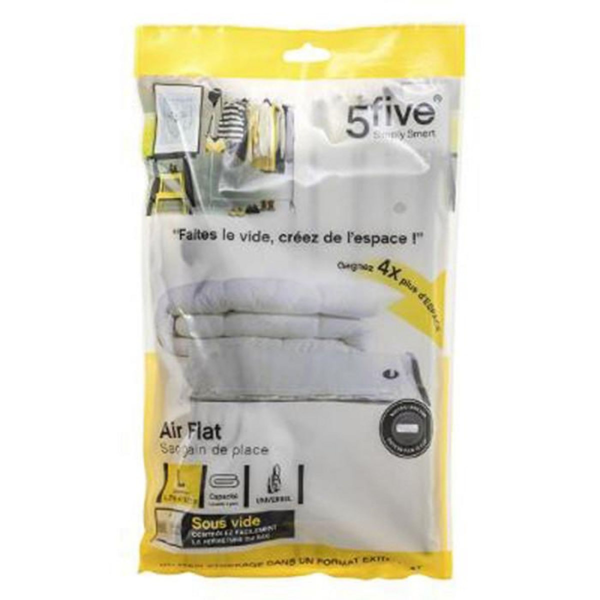 FIVE Sac de Rangement  Compresseur  120cm Transparent