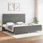 Voir la diapositive 1 : VIDAXL Cadre de lit sans matelas gris fonce 200x200 cm tissu