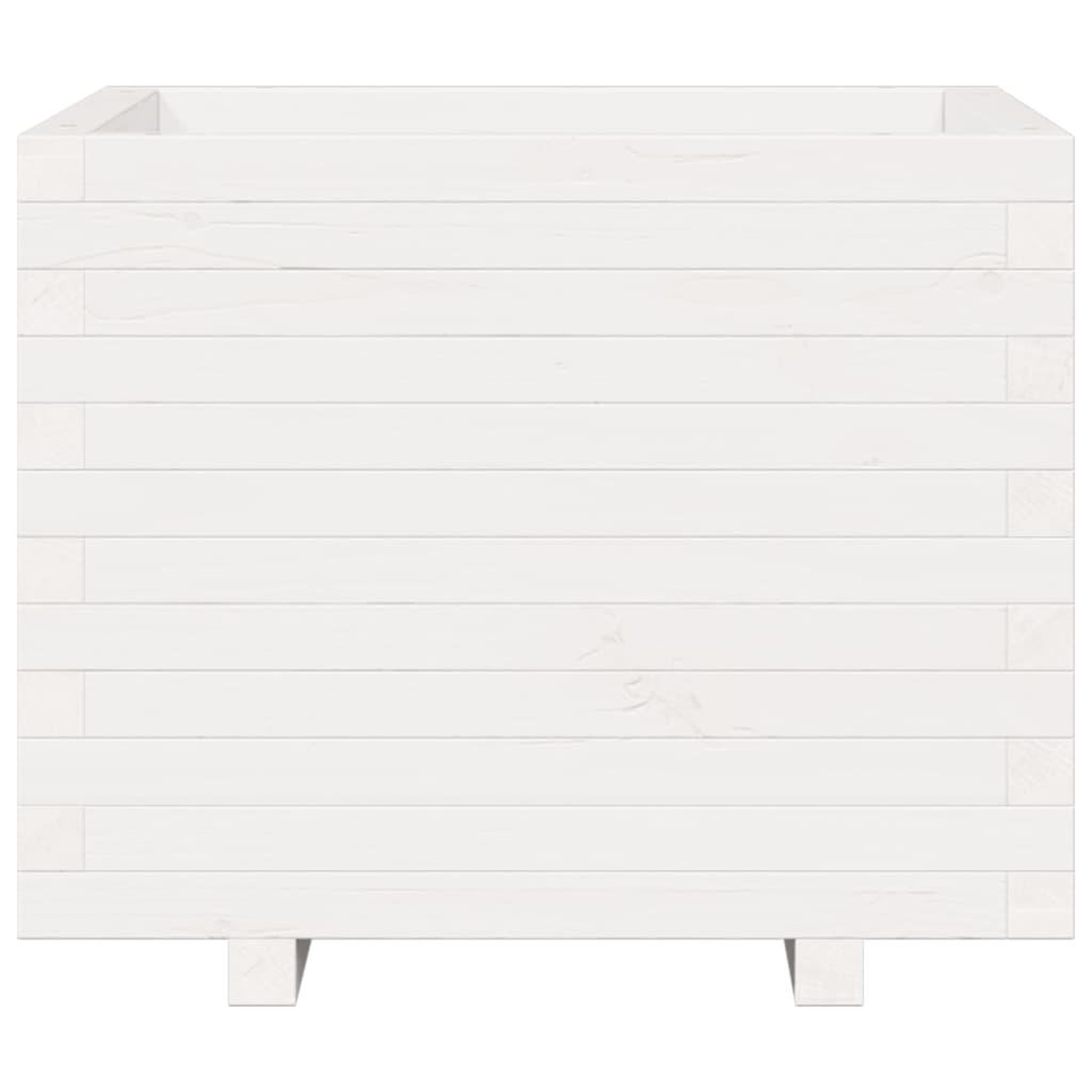 Voir la diapositive 5 : VIDAXL Jardiniere blanc 60x60x49,5 cm bois de pin massif