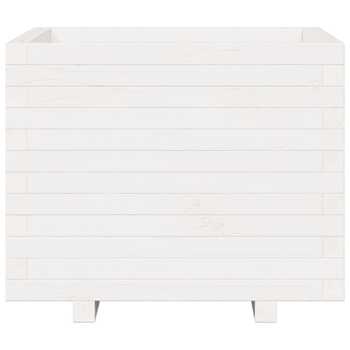 VIDAXL Jardiniere blanc 60x60x49,5 cm bois de pin massif