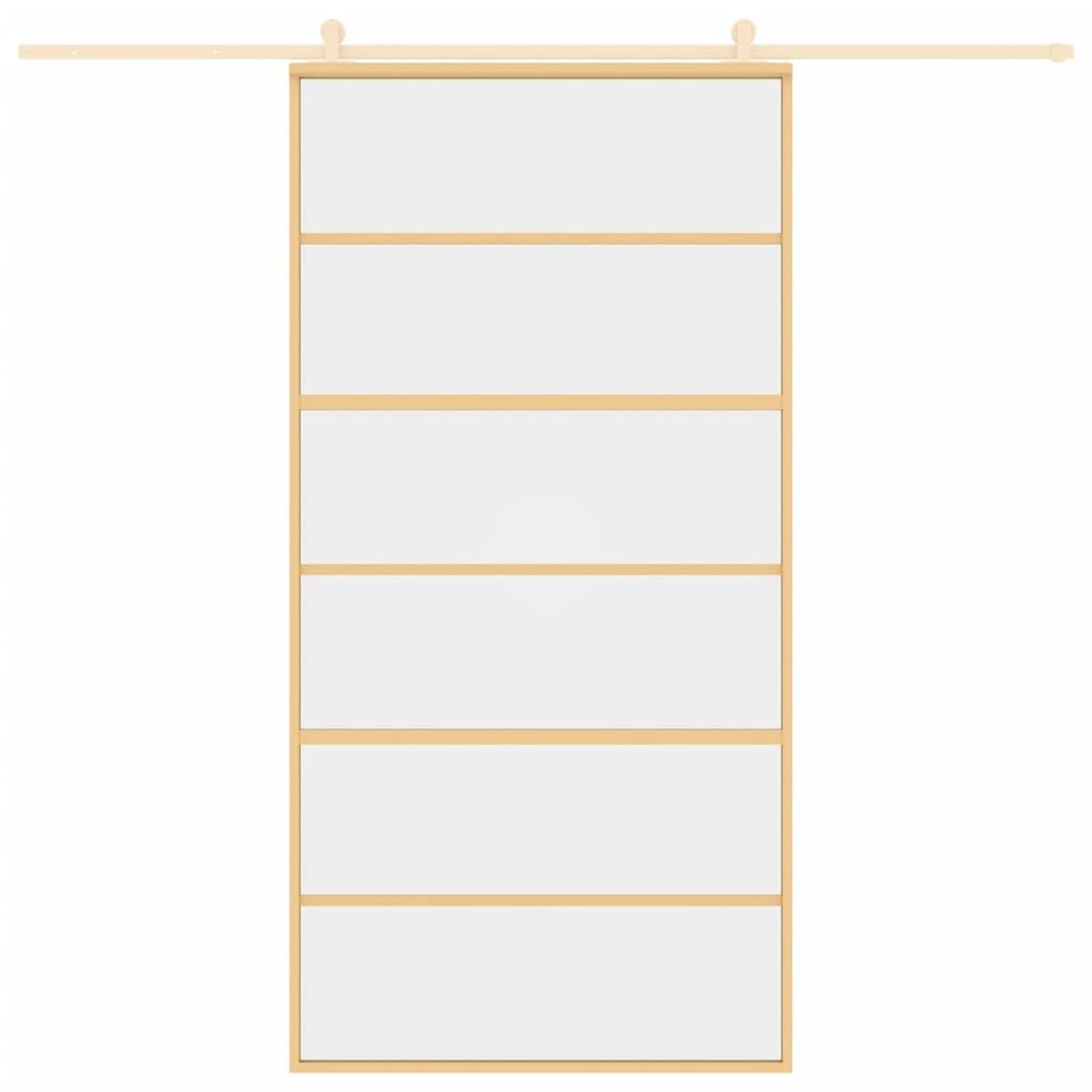 Voir la diapositive 3 : VIDAXL Porte coulissante dore 102,5x205cm verre ESG clair et aluminium