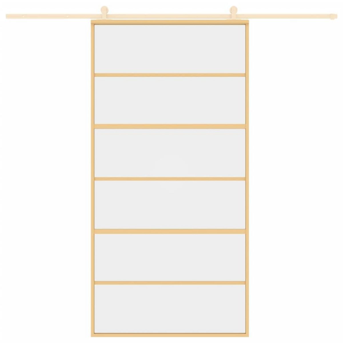 VIDAXL Porte coulissante dore 102,5x205cm verre ESG clair et aluminium