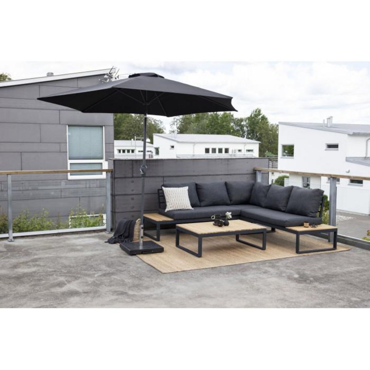 Paris Prix Salon d'Angle de Jardin  Panama  225cm Noir