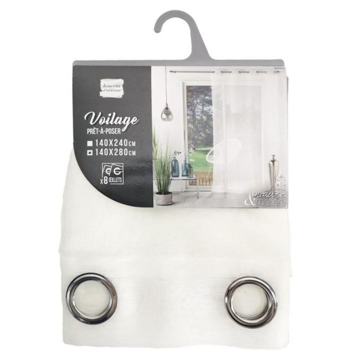 Paris Prix Rideau Voilage à Œillets  Voilizea  140x280cm Blanc