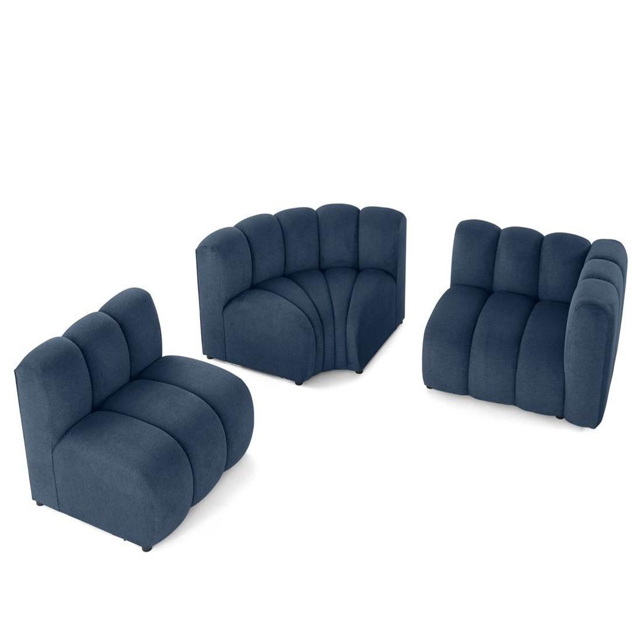 Voir la diapositive 2 : LISA DESIGN Debbie - canapé modulable d'angle gauche 4 places avec accoudoir en tissu texturé