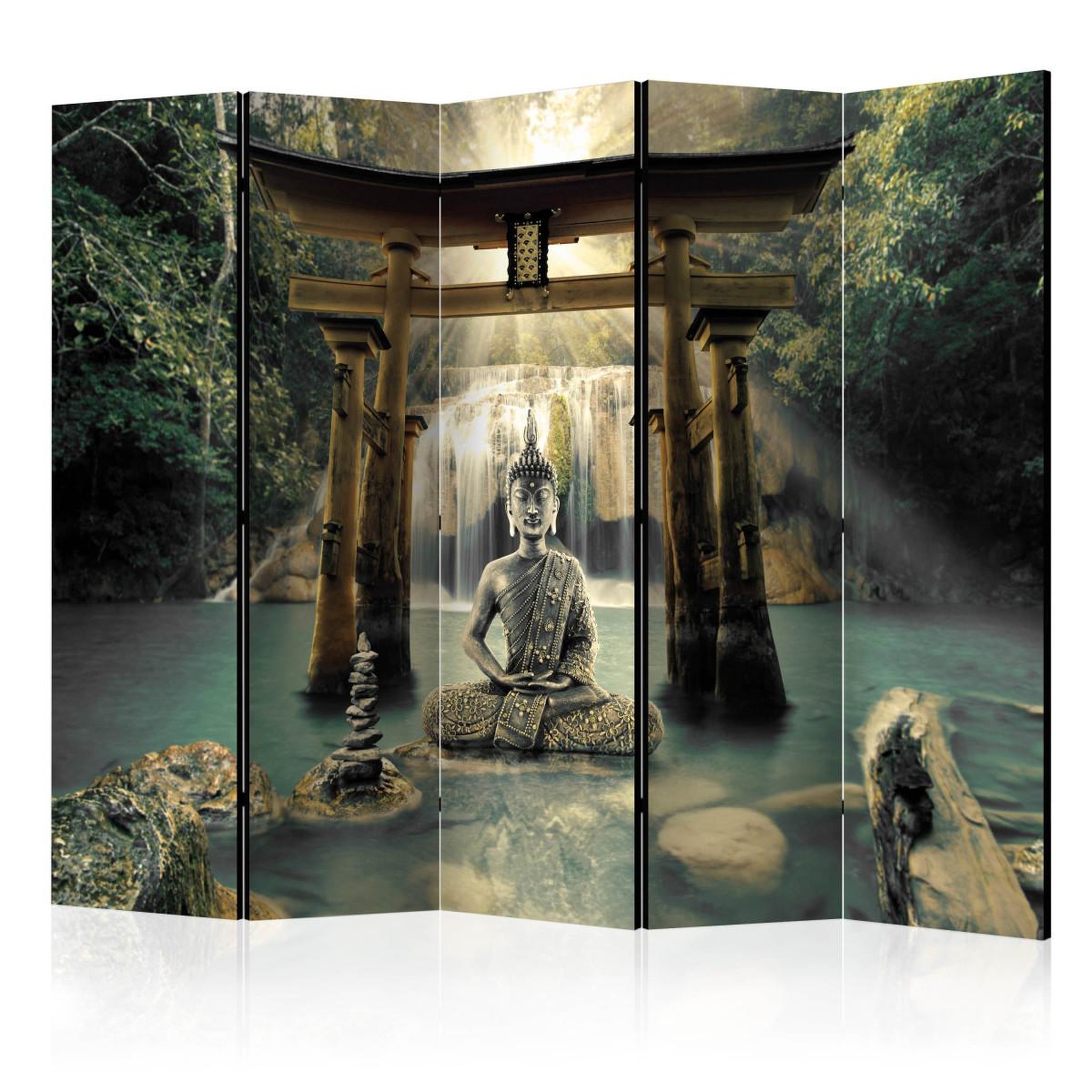Paris Prix Paravent 5 volets  buddha smile  172x225cm