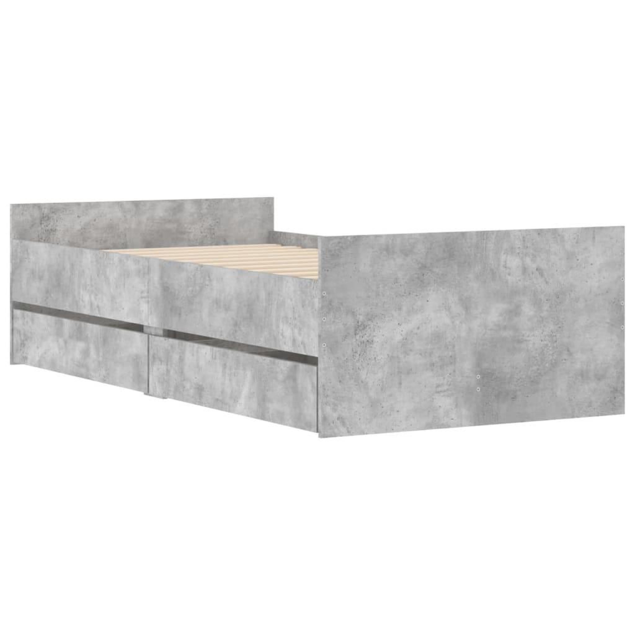 Voir la diapositive 3 : VIDAXL Cadre de lit sans matelas gris beton 75x190 cm