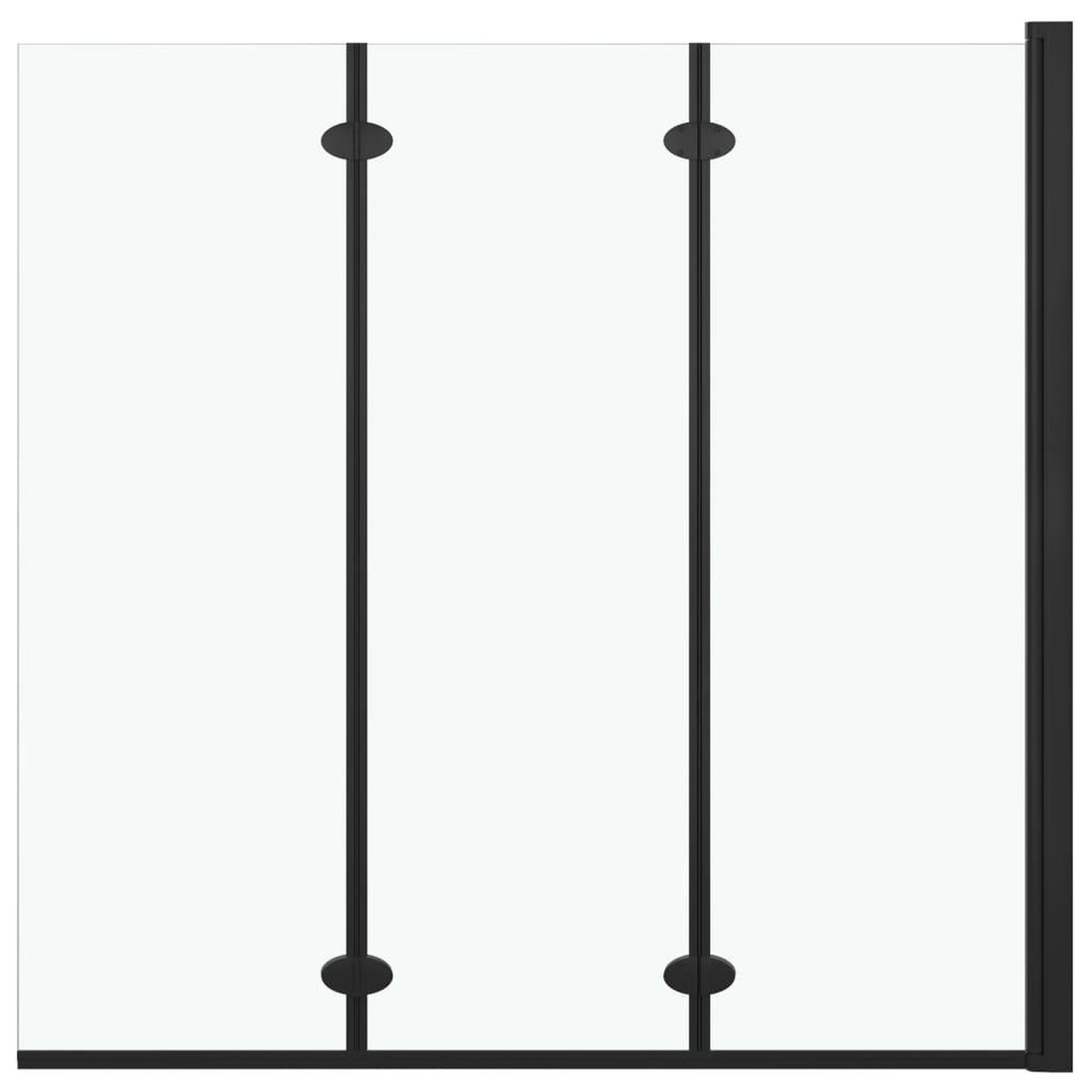 VIDAXL Cabine de douche pliable 3 panneaux ESG 130x138 cm Noir
