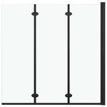 VIDAXL Cabine de douche pliable 3 panneaux ESG 130x138 cm Noir