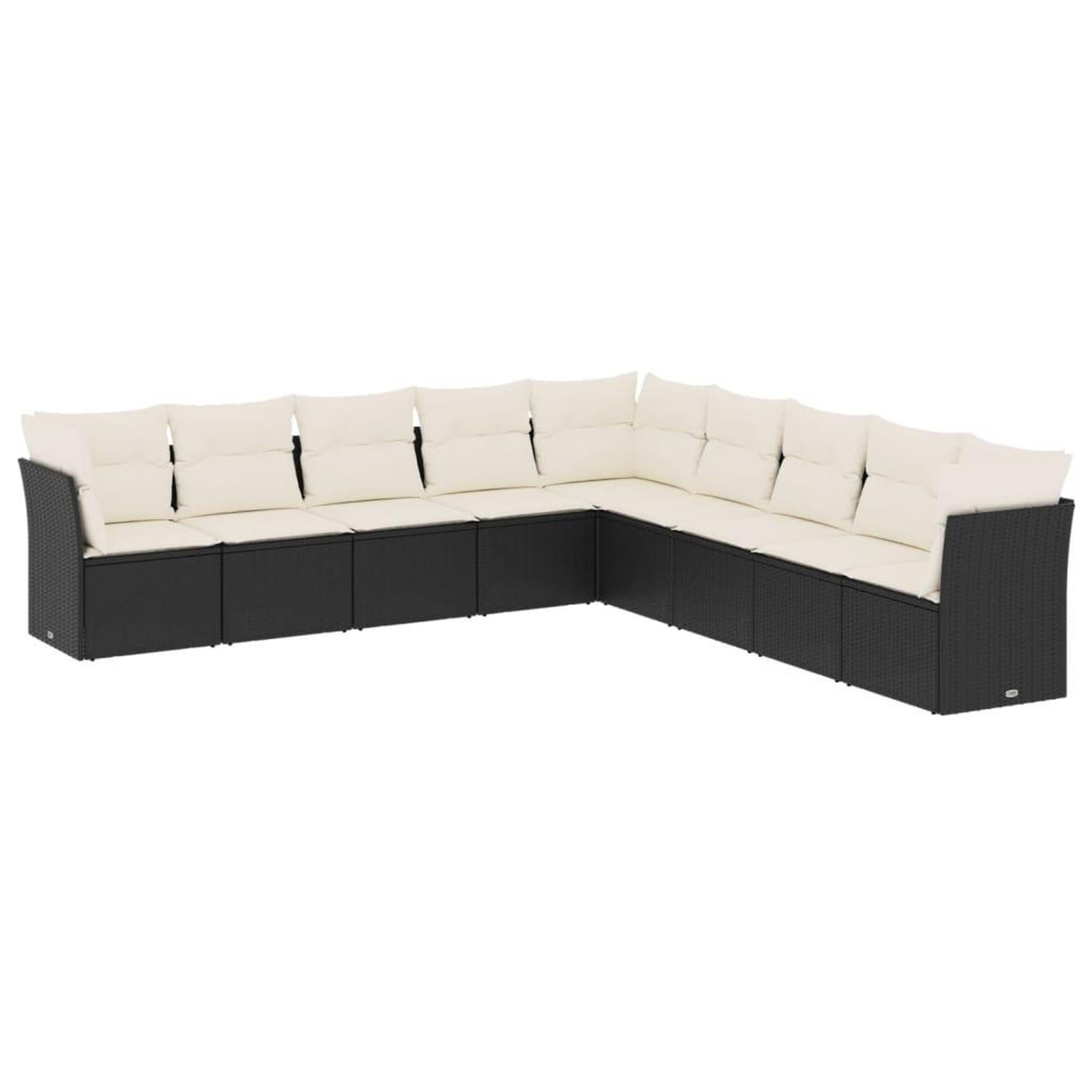 Voir la diapositive 2 : VIDAXL Salon de jardin 9 pcs avec coussins noir resine tressee