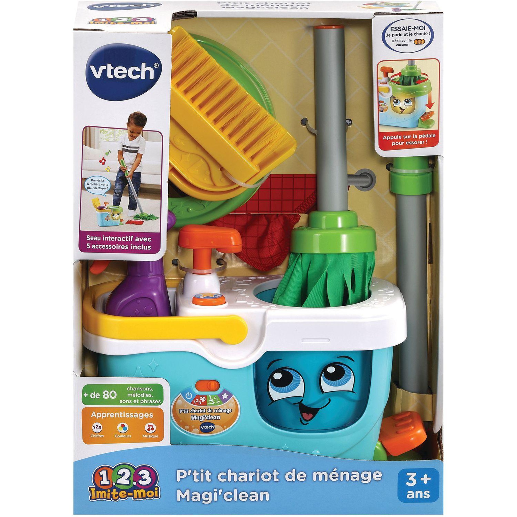 Voir la diapositive 1 : VTECH P'tit chariot de ménage Magi'Clean
