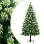 VIDAXL Sapin de Noël artificiel à charnières avec support 180 cm