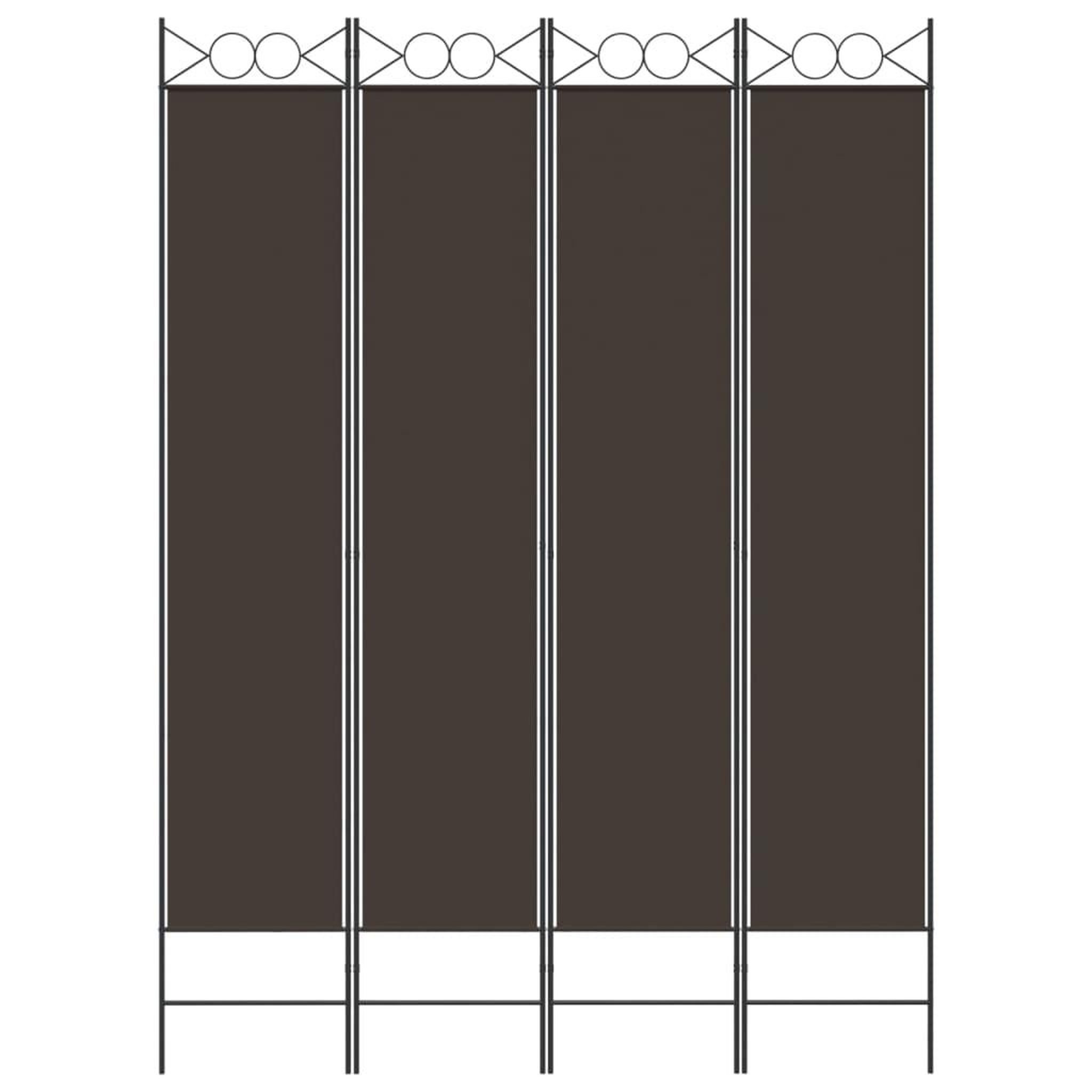 Voir la diapositive 3 : VIDAXL Cloison de separation 4 panneaux marron 160x220 cm tissu