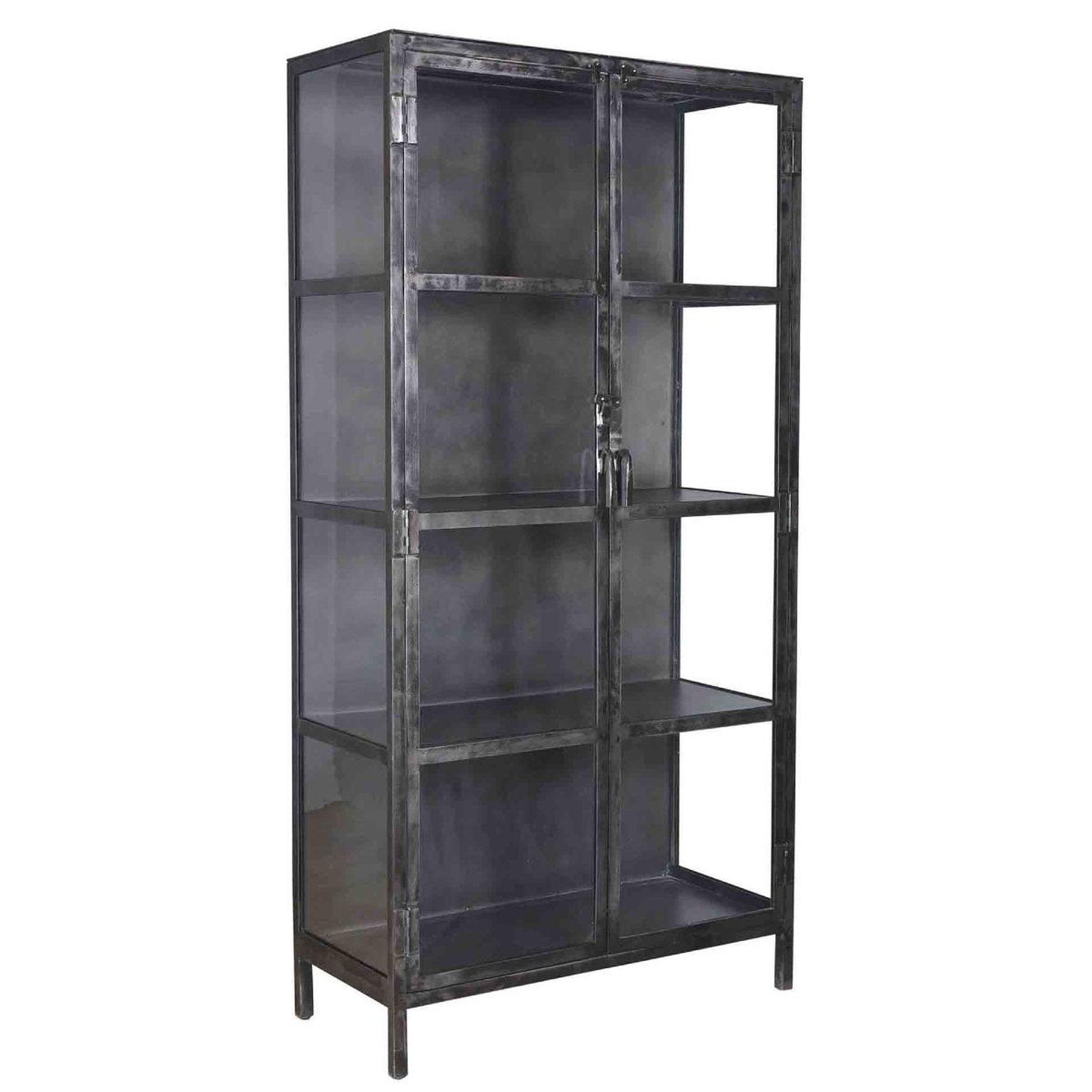 JLC KREATION Vitrine 2 portes vitrées en métal IRON