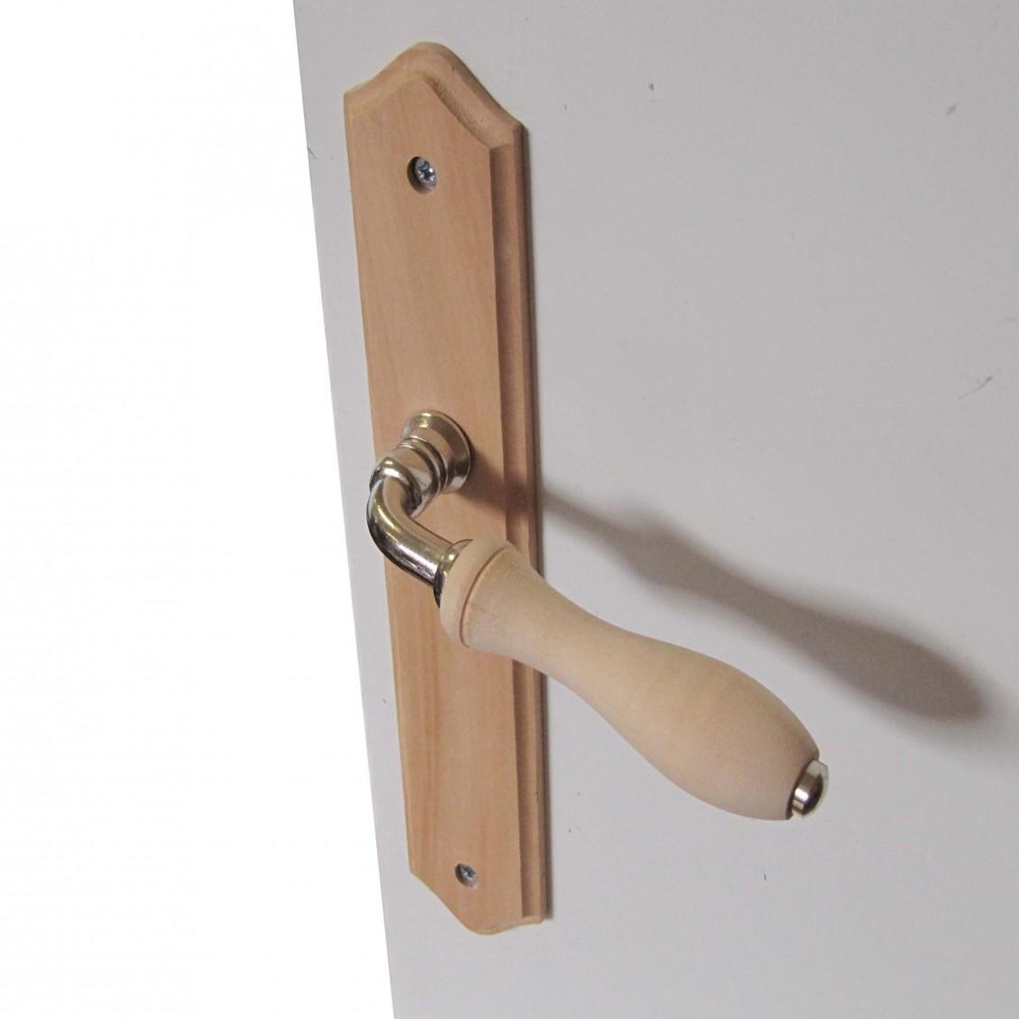 CENTRALE BRICO 2 poignées de porte Bois sans trou, bois entraxe 195 mm
