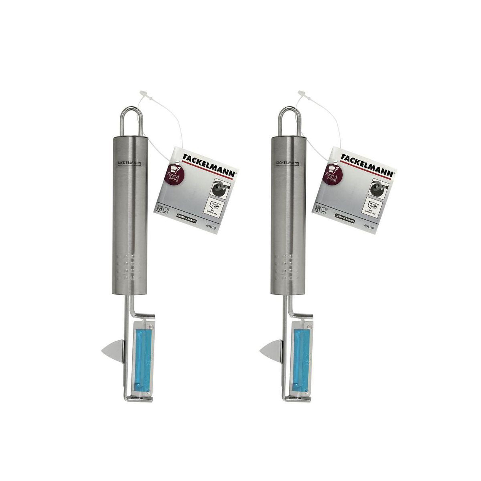 Voir la diapositive 4 : Fackelmann Lot de 2 éplucheur à légumes inox 19 cm fackelmann ovale