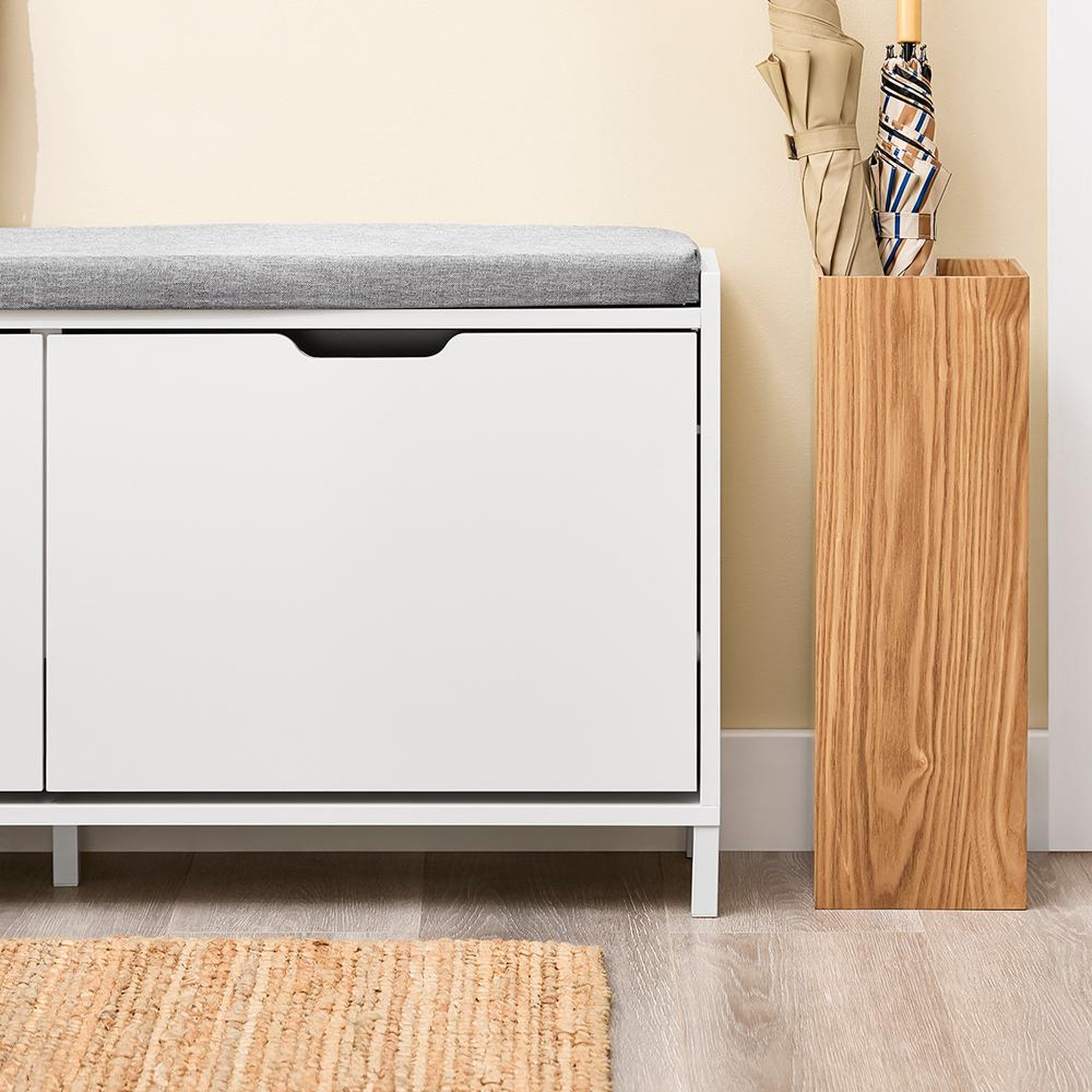 Voir la diapositive 6 : SOBUY SoBuy - Banc de rangement à chaussures avec deux portes - Blanc - 105x24x52cm - FSR151-L-W