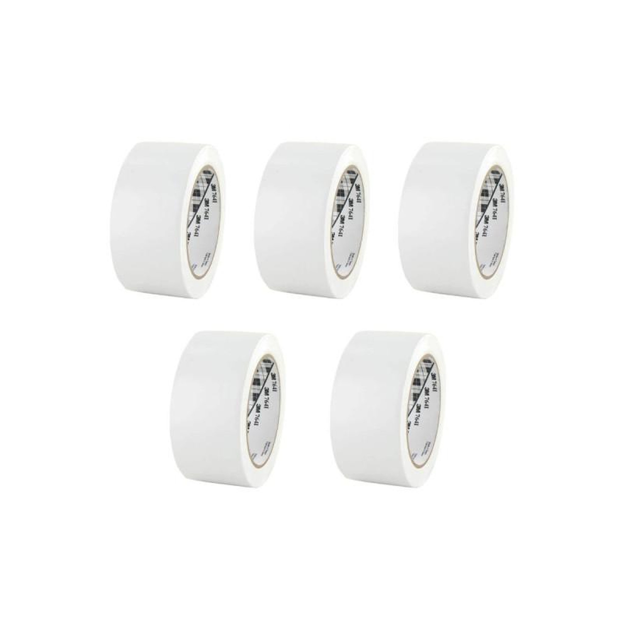 3M Lot de 5 rubans adhésifs vinyle 3m - blanc - 50mm - 764bl-50