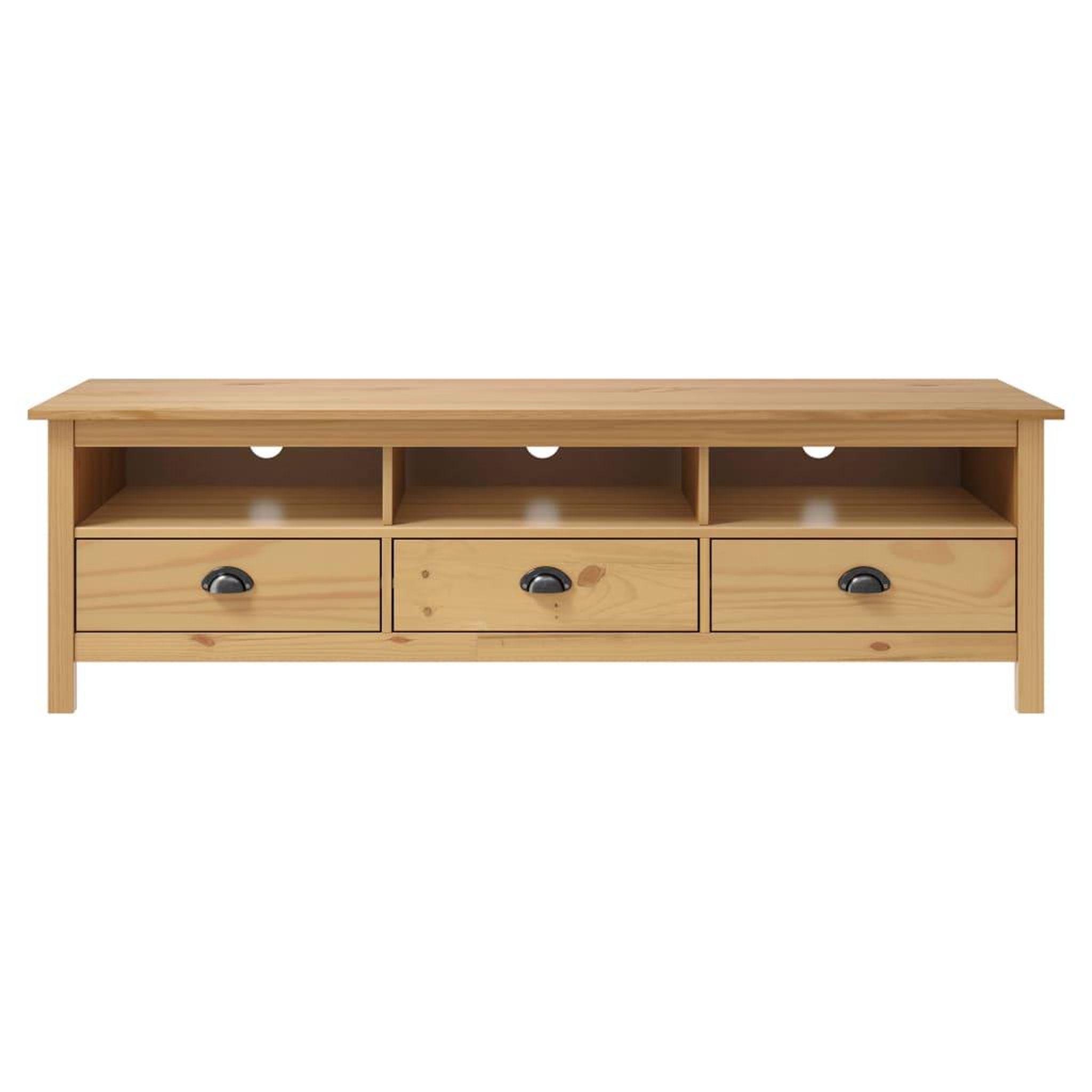 Voir la diapositive 2 : VIDAXL Meuble TV Hill Range Marron miel 158x40x47cm Bois de pin solide