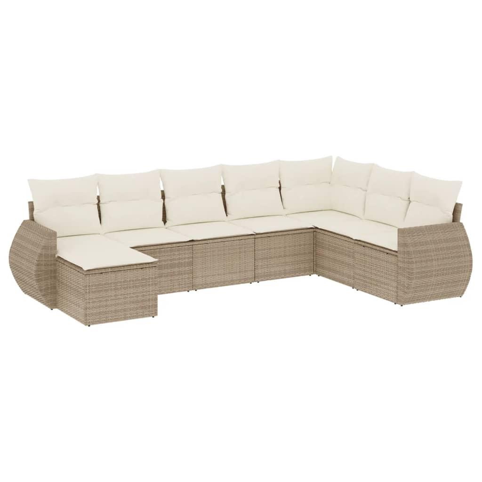Voir la diapositive 2 : VIDAXL Salon de jardin avec coussins 8 pcs beige resine tressee