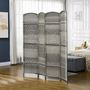 Voir la diapositive 2 : HOMCOM Paravent intérieur en bois 4 panneaux 180 x 180 cm séparateur de pièce pliable bois gris