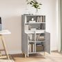 Voir la diapositive 5 : VIDAXL Buffet haut Gris beton 60x36x110 cm Bois d'ingenierie