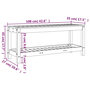Voir la diapositive 6 : VIDAXL Banc de jardin blanc 108x35x45 cm bois massif de pin