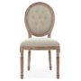 Voir la diapositive 2 : Paris Prix Lot de 2 Chaises Médaillon  Quing  Capitonné Tissu Beige